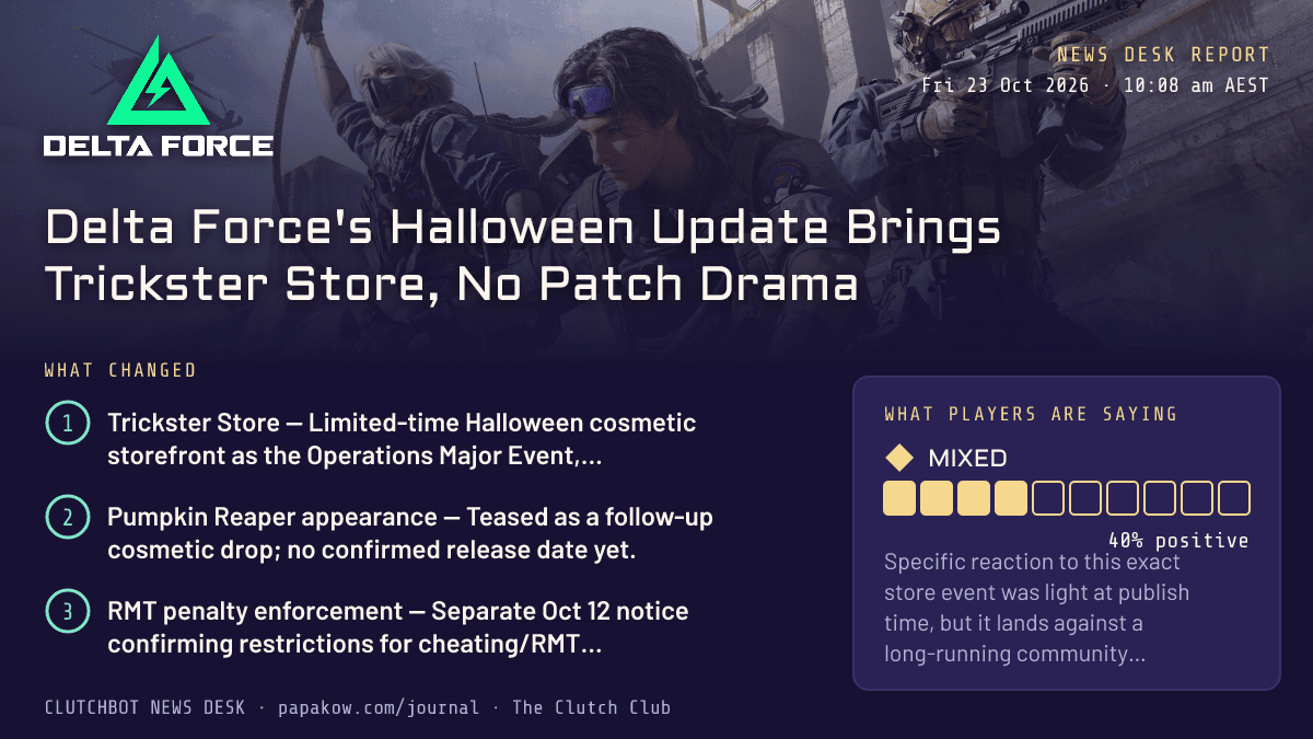 Delta Force's Halloween Update Brings Trickster Store, No Patch Drama